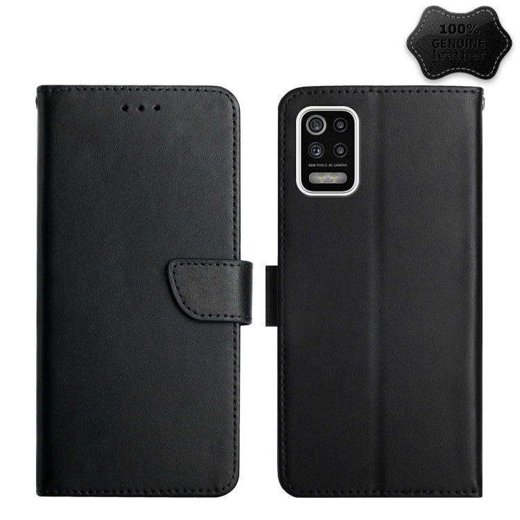 For LG K42 Genuine Leather Fingerprint-proof Flip Phone Case(Black) - LG Cases by buy2fix | Online Shopping UK | buy2fix
