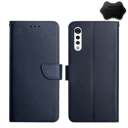 For LG Velvet 2 Pro Genuine Leather Fingerprint-proof Flip Phone Case(Blue) - LG Cases by buy2fix | Online Shopping UK | buy2fix