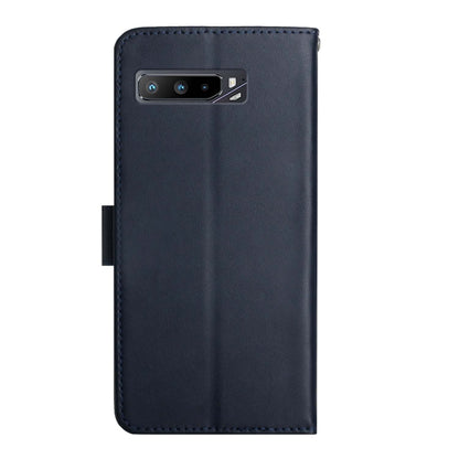For Asus ROG Phone 3 ZS661KS Genuine Leather Fingerprint-proof Flip Phone Case(Blue) - ASUS Cases by buy2fix | Online Shopping UK | buy2fix