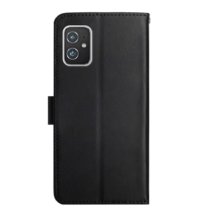 For Asus Zenfone 8 ZS590KS Genuine Leather Fingerprint-proof Flip Phone Case(Black) - ASUS Cases by buy2fix | Online Shopping UK | buy2fix