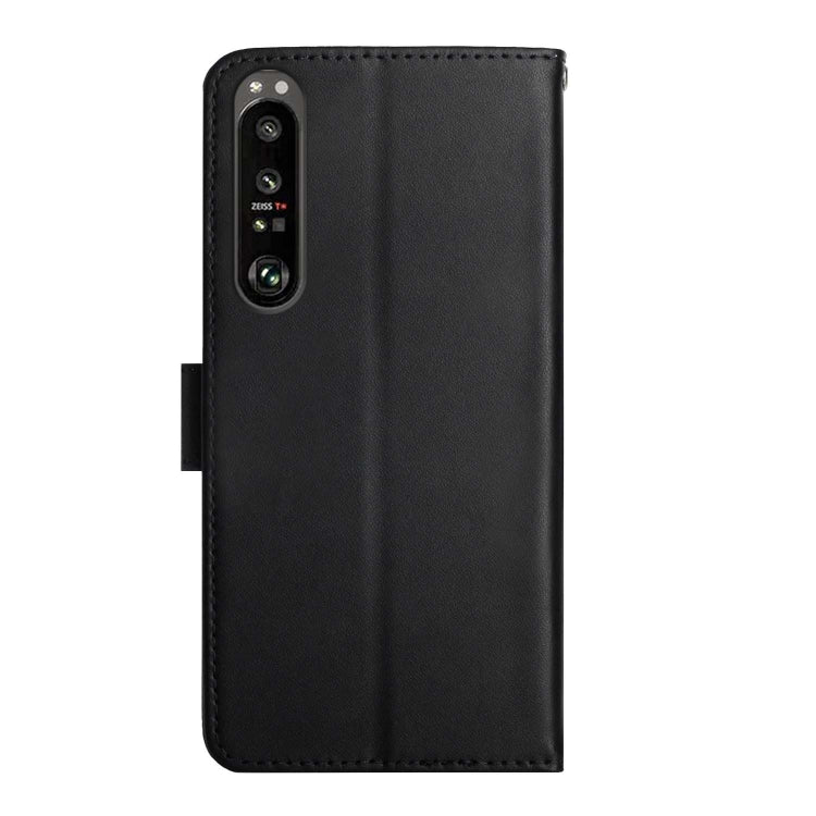 For Sony Xperia 1 III Genuine Leather Fingerprint-proof Flip Phone Case(Black) - Sony Cases by buy2fix | Online Shopping UK | buy2fix