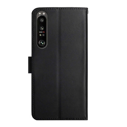For Sony Xperia 1 III Genuine Leather Fingerprint-proof Flip Phone Case(Black) - Sony Cases by buy2fix | Online Shopping UK | buy2fix