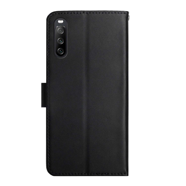 For Sony Xperia 10 III Genuine Leather Fingerprint-proof Flip Phone Case(Black) - Sony Cases by buy2fix | Online Shopping UK | buy2fix