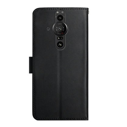 For Sony Xperia Pro-I Genuine Leather Fingerprint-proof Flip Phone Case(Black) - Sony Cases by buy2fix | Online Shopping UK | buy2fix