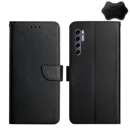 For TCL 20 Pro 5G Genuine Leather Fingerprint-proof Flip Phone Case(Black) - TCL by buy2fix | Online Shopping UK | buy2fix