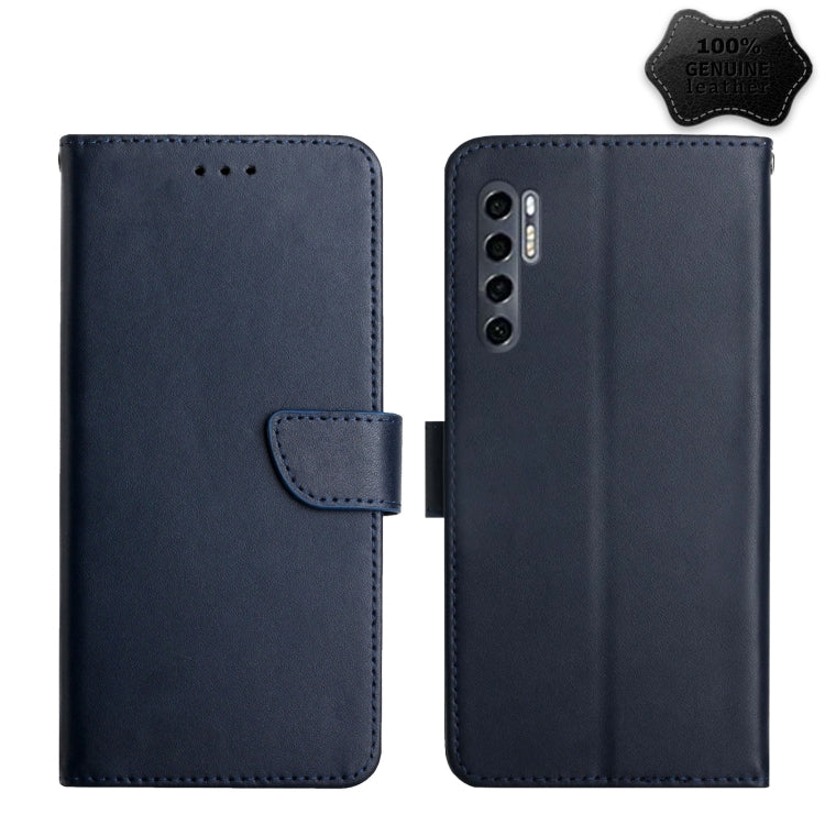 For TCL 20 Pro 5G Genuine Leather Fingerprint-proof Flip Phone Case(Blue) - TCL by buy2fix | Online Shopping UK | buy2fix