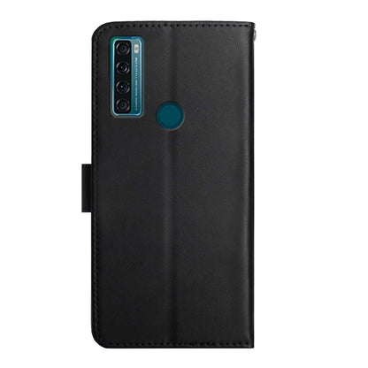 For TCL 20 SE Genuine Leather Fingerprint-proof Flip Phone Case(Black) - TCL by buy2fix | Online Shopping UK | buy2fix