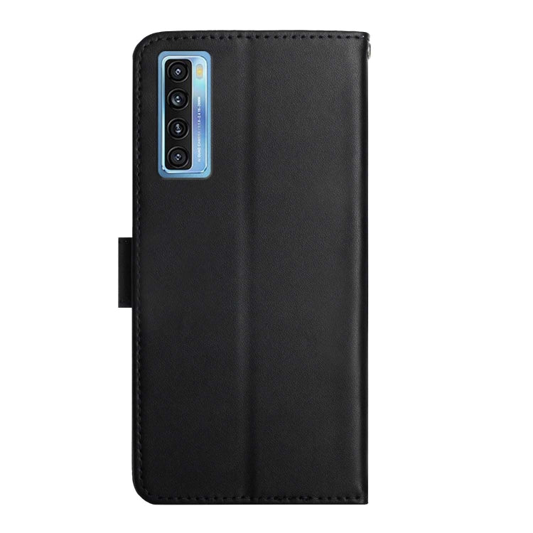 For TCL 20L+ Genuine Leather Fingerprint-proof Flip Phone Case(Black) - TCL by buy2fix | Online Shopping UK | buy2fix