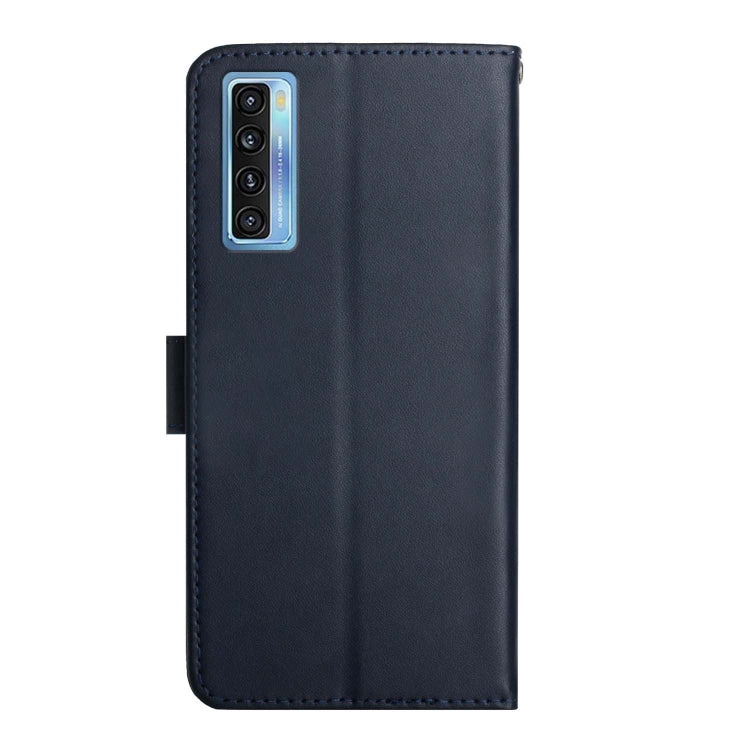For TCL 20L+ Genuine Leather Fingerprint-proof Flip Phone Case(Blue) - TCL by buy2fix | Online Shopping UK | buy2fix