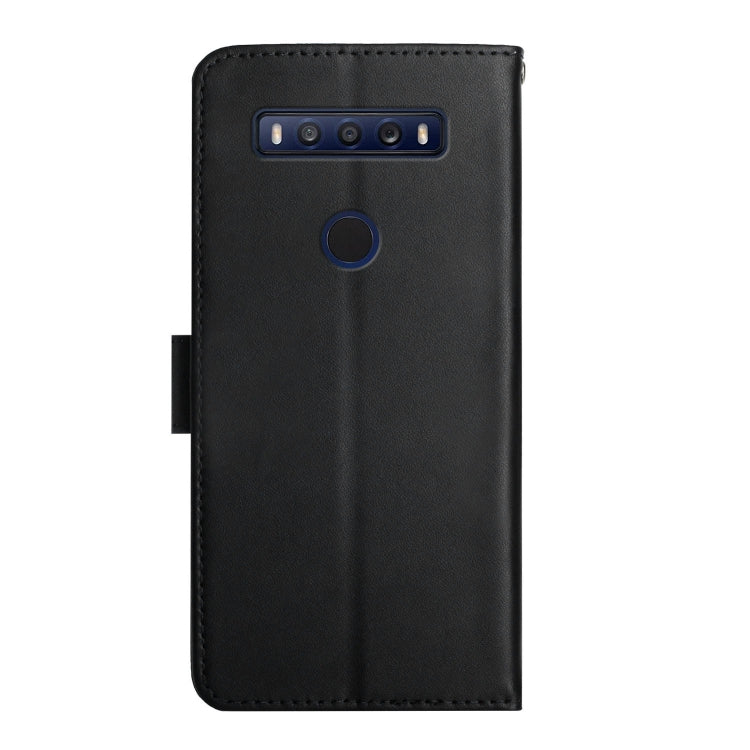 For TCL 10 SE Genuine Leather Fingerprint-proof Flip Phone Case(Black) - More Brand by buy2fix | Online Shopping UK | buy2fix