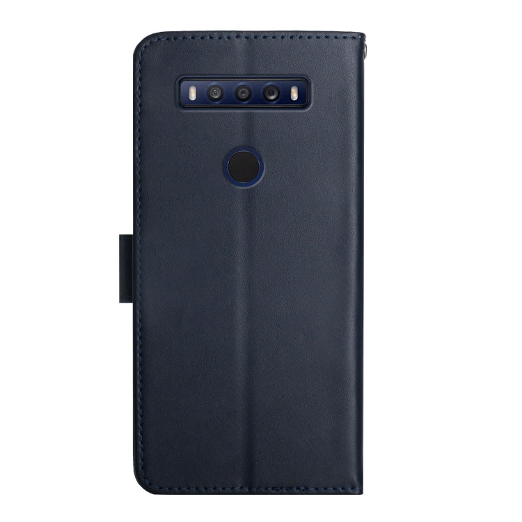 For TCL 10 SE Genuine Leather Fingerprint-proof Flip Phone Case(Blue) - More Brand by buy2fix | Online Shopping UK | buy2fix