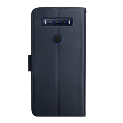 For TCL 10 SE Genuine Leather Fingerprint-proof Flip Phone Case(Blue) - More Brand by buy2fix | Online Shopping UK | buy2fix