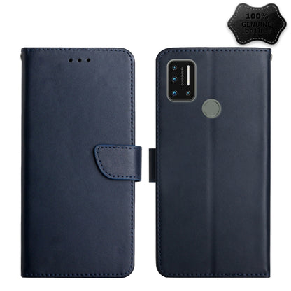 For UMIDIGI A7 Genuine Leather Fingerprint-proof Flip Phone Case(Blue) - More Brand by buy2fix | Online Shopping UK | buy2fix