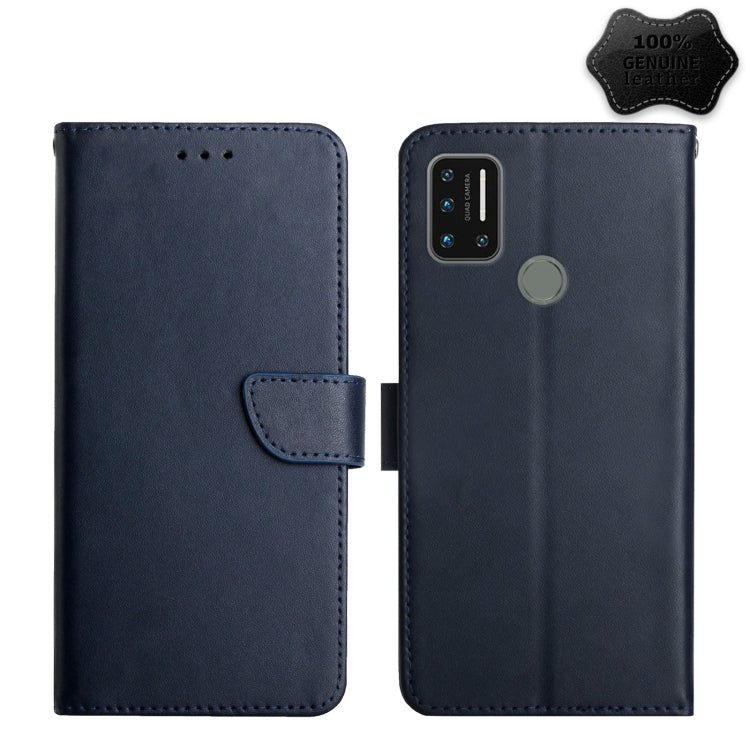 For UMIDIGI A7 Pro Genuine Leather Fingerprint-proof Flip Phone Case(Blue) - More Brand by buy2fix | Online Shopping UK | buy2fix