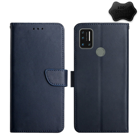 For UMIDIGI A7 Pro Genuine Leather Fingerprint-proof Flip Phone Case(Blue) - More Brand by buy2fix | Online Shopping UK | buy2fix