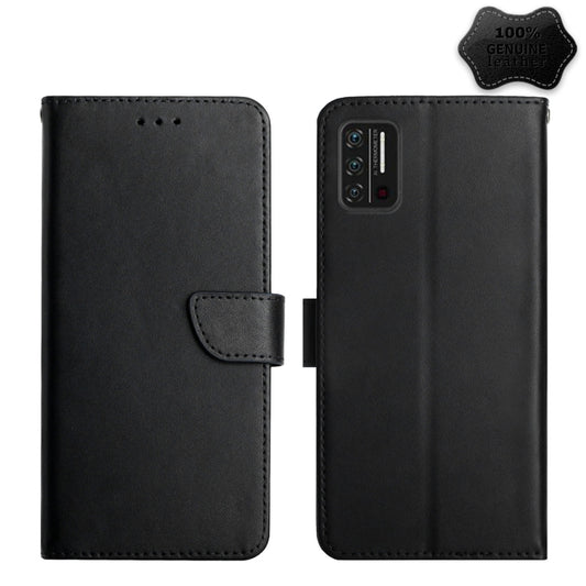 For UMIDIGI A7S Genuine Leather Fingerprint-proof Flip Phone Case(Black) - More Brand by buy2fix | Online Shopping UK | buy2fix