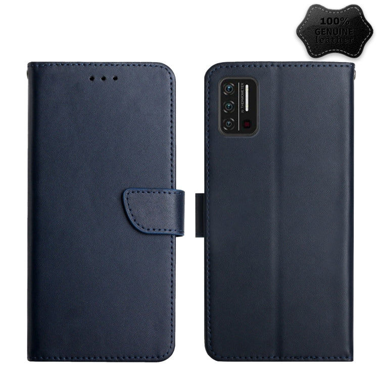 For UMIDIGI A7S Genuine Leather Fingerprint-proof Flip Phone Case(Blue) - More Brand by buy2fix | Online Shopping UK | buy2fix