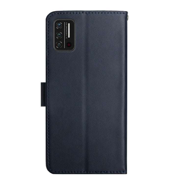 For UMIDIGI A7S Genuine Leather Fingerprint-proof Flip Phone Case(Blue) - More Brand by buy2fix | Online Shopping UK | buy2fix