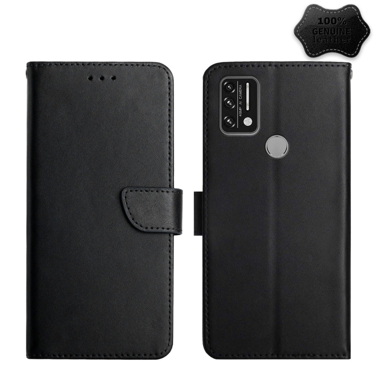 For UMIDIGI A9 Genuine Leather Fingerprint-proof Flip Phone Case(Black) - More Brand by buy2fix | Online Shopping UK | buy2fix