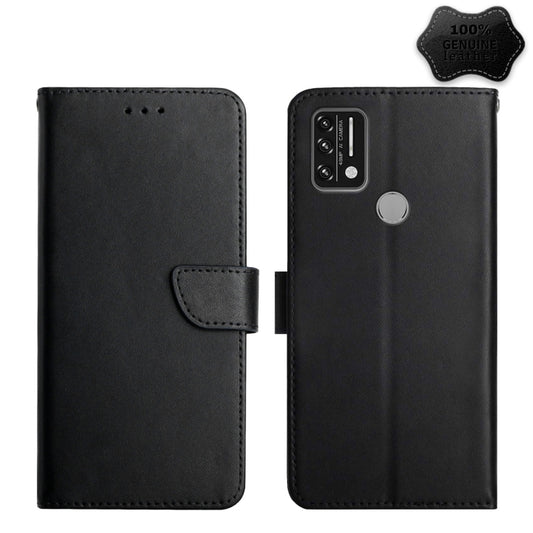 For UMIDIGI A9 Genuine Leather Fingerprint-proof Flip Phone Case(Black) - More Brand by buy2fix | Online Shopping UK | buy2fix