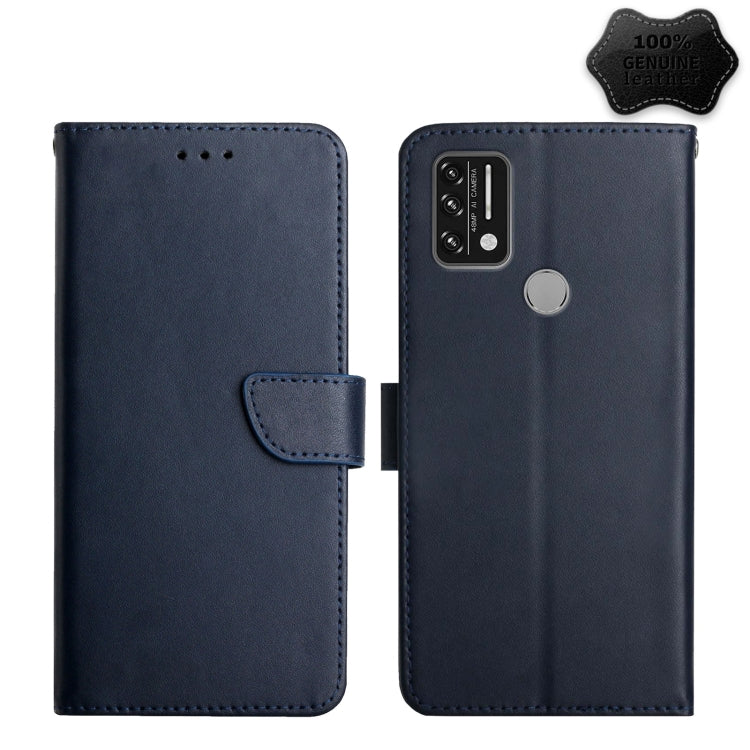 For UMIDIGI A9 Genuine Leather Fingerprint-proof Flip Phone Case(Blue) - More Brand by buy2fix | Online Shopping UK | buy2fix