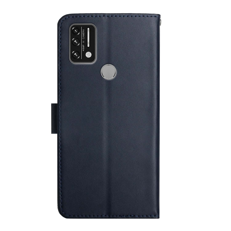 For UMIDIGI A9 Genuine Leather Fingerprint-proof Flip Phone Case(Blue) - More Brand by buy2fix | Online Shopping UK | buy2fix
