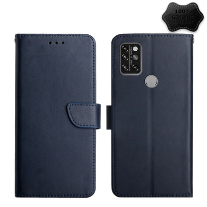 For UMIDIGI A9 Pro Genuine Leather Fingerprint-proof Flip Phone Case(Blue) - More Brand by buy2fix | Online Shopping UK | buy2fix