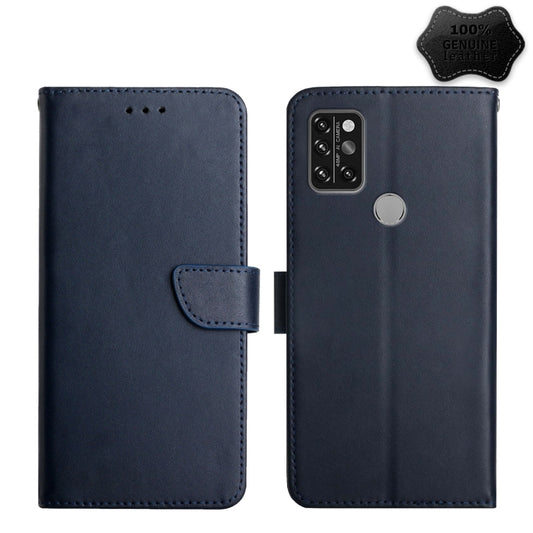 For UMIDIGI A9 Pro Genuine Leather Fingerprint-proof Flip Phone Case(Blue) - More Brand by buy2fix | Online Shopping UK | buy2fix