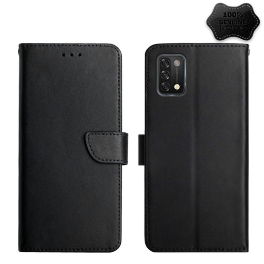 For UMIDIGI A11 Genuine Leather Fingerprint-proof Flip Phone Case(Black) - More Brand by buy2fix | Online Shopping UK | buy2fix