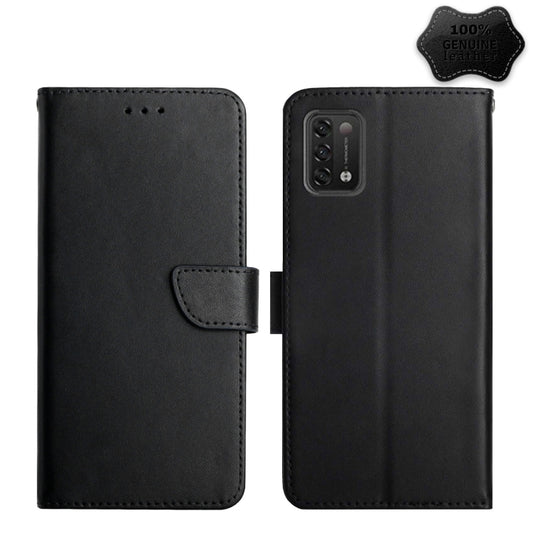 For UMIDIGI Power 5 Genuine Leather Fingerprint-proof Flip Phone Case(Black) - More Brand by buy2fix | Online Shopping UK | buy2fix