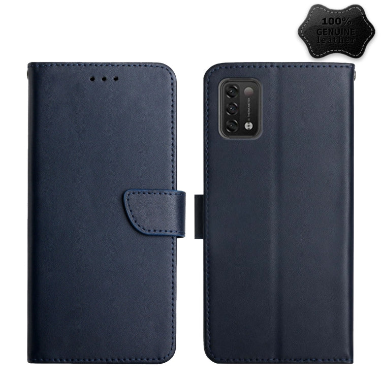 For UMIDIGI Power 5 Genuine Leather Fingerprint-proof Flip Phone Case(Blue) - More Brand by buy2fix | Online Shopping UK | buy2fix