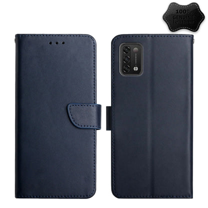 For UMIDIGI Power 5 Genuine Leather Fingerprint-proof Flip Phone Case(Blue) - More Brand by buy2fix | Online Shopping UK | buy2fix