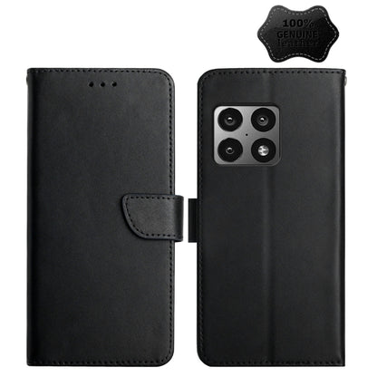 For OnePlus 10 Pro Genuine Leather Fingerprint-proof Horizontal Flip Phone Case(Black) - OnePlus Cases by buy2fix | Online Shopping UK | buy2fix