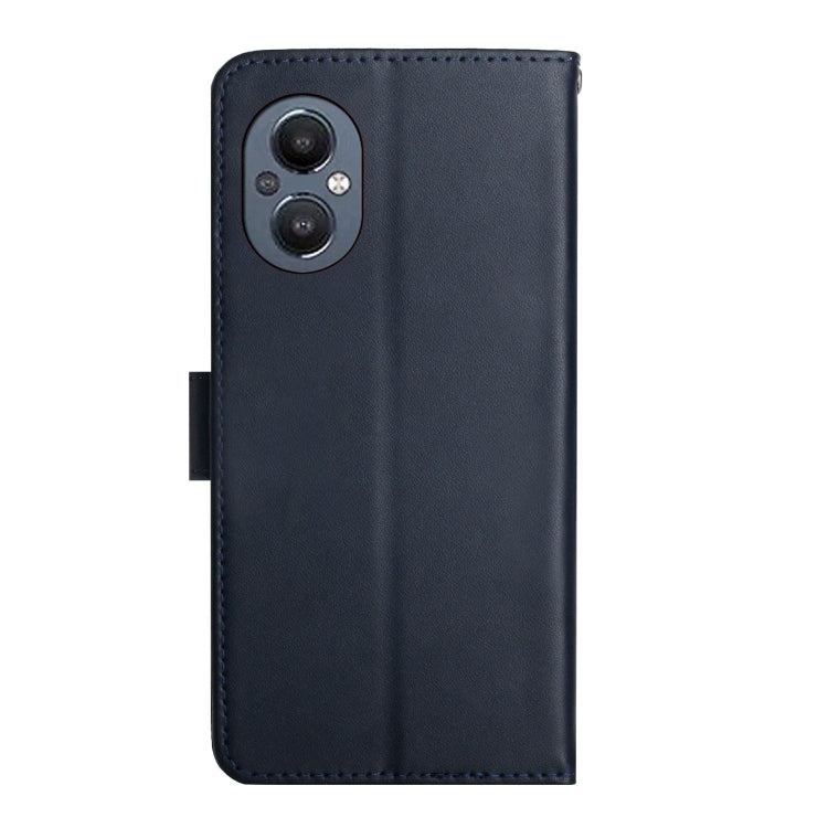 For OnePlus Nord N20 5G Genuine Leather Fingerprint-proof Horizontal Flip Phone Case(Blue) - OnePlus Cases by buy2fix | Online Shopping UK | buy2fix