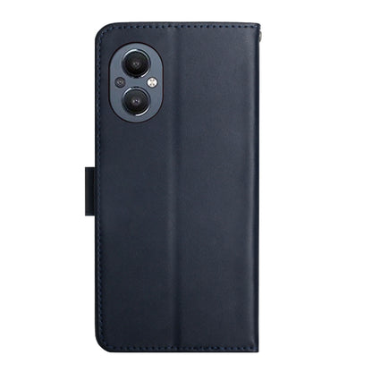 For OnePlus Nord N20 5G Genuine Leather Fingerprint-proof Horizontal Flip Phone Case(Blue) - OnePlus Cases by buy2fix | Online Shopping UK | buy2fix