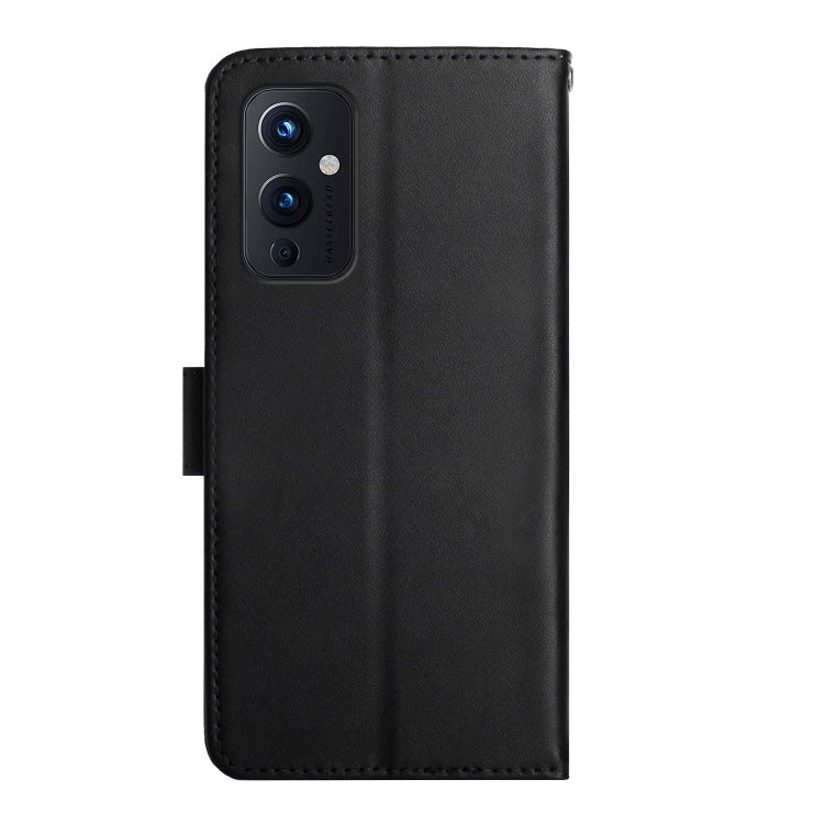 For OnePlus 9 Genuine Leather Fingerprint-proof Horizontal Flip Phone Case(Black) - OnePlus Cases by buy2fix | Online Shopping UK | buy2fix