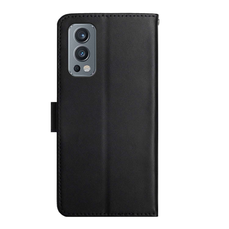 For OnePlus Nord 2 5G Genuine Leather Fingerprint-proof Horizontal Flip Phone Case(Black) - OnePlus Cases by buy2fix | Online Shopping UK | buy2fix