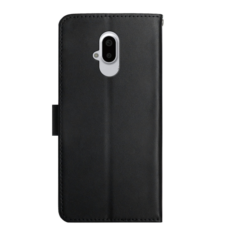 For Fujitsu Arrows F-52B Genuine Leather Fingerprint-proof Flip Phone Case(Black) - More Brand by buy2fix | Online Shopping UK | buy2fix