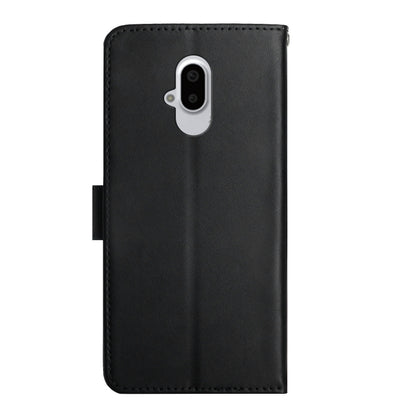 For Fujitsu Arrows F-52B Genuine Leather Fingerprint-proof Flip Phone Case(Black) - More Brand by buy2fix | Online Shopping UK | buy2fix