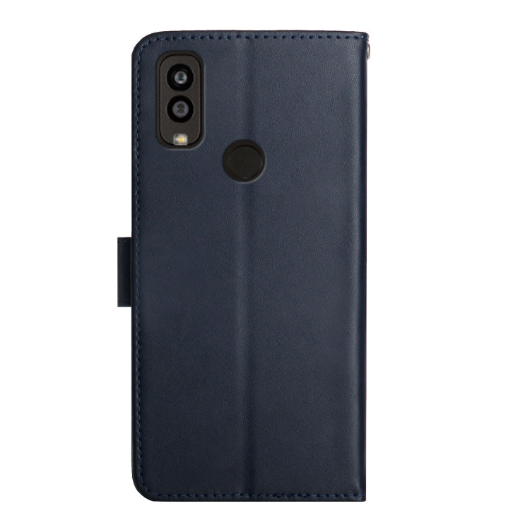 For Kyocera Android One S9 Genuine Leather Fingerprint-proof Flip Phone Case(Blue) - More Brand by buy2fix | Online Shopping UK | buy2fix