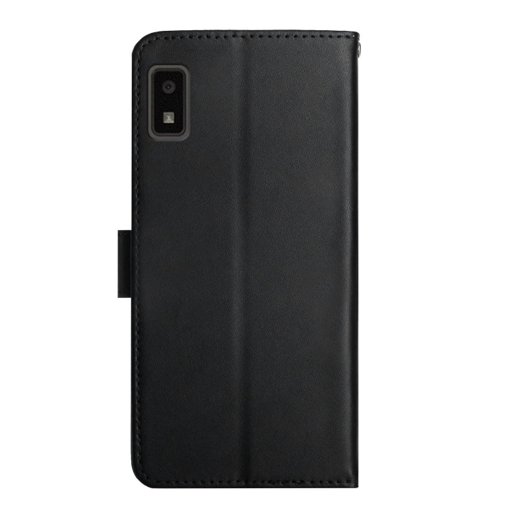 For Sharp Aquos Wish SHG06 Genuine Leather Fingerprint-proof Flip Phone Case(Black) - More Brand by buy2fix | Online Shopping UK | buy2fix