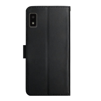 For Sharp Aquos Wish SHG06 Genuine Leather Fingerprint-proof Flip Phone Case(Black) - More Brand by buy2fix | Online Shopping UK | buy2fix