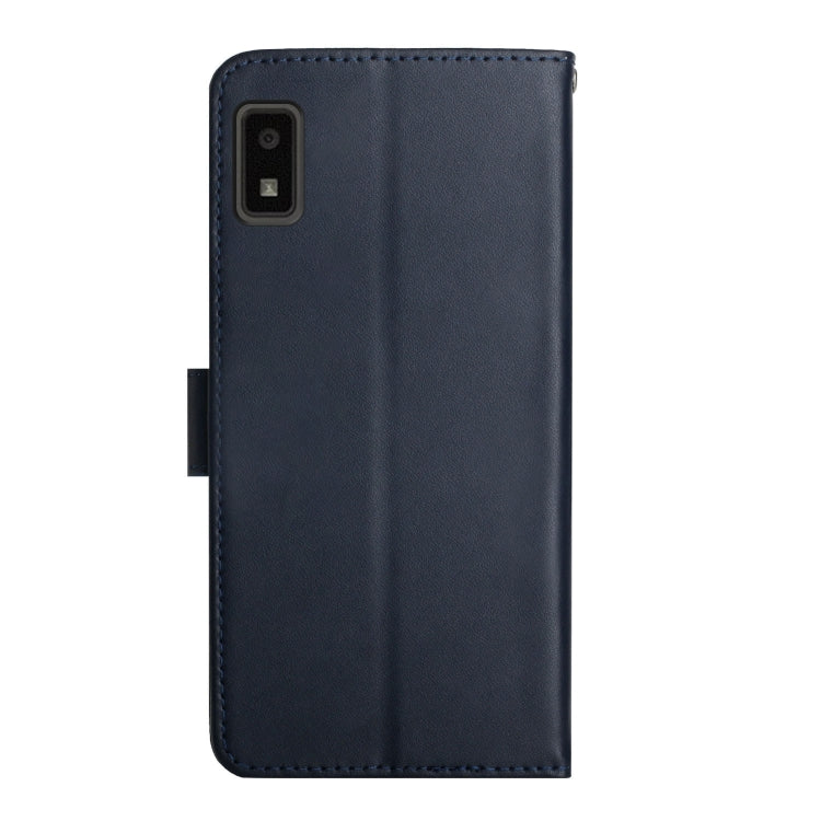 For Sharp Aquos Wish SHG06 Genuine Leather Fingerprint-proof Flip Phone Case(Blue) - More Brand by buy2fix | Online Shopping UK | buy2fix
