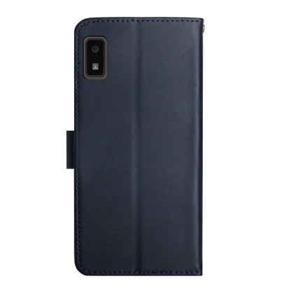For Sharp Aquos Wish SHG06 Genuine Leather Fingerprint-proof Flip Phone Case(Blue) - More Brand by buy2fix | Online Shopping UK | buy2fix