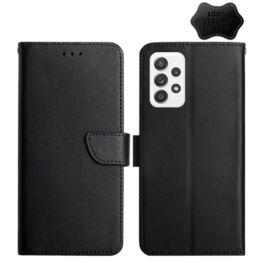 For Samsung Galaxy A33 5G Genuine Leather Fingerprint-proof Horizontal Flip Phone Case(Black) - Galaxy Phone Cases by buy2fix | Online Shopping UK | buy2fix