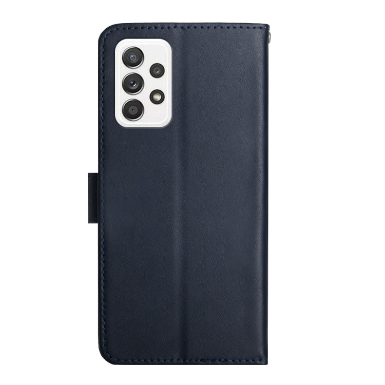 For Samsung Galaxy A53 5G Genuine Leather Fingerprint-proof Horizontal Flip Phone Case(Blue) - Galaxy Phone Cases by buy2fix | Online Shopping UK | buy2fix
