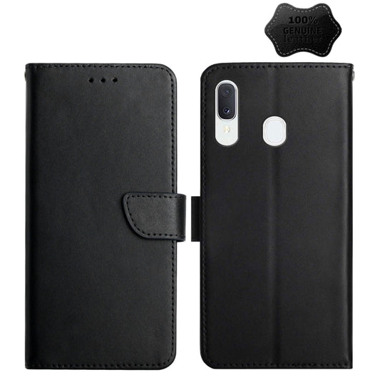 For Samsung Galaxy A20e Genuine Leather Fingerprint-proof Horizontal Flip Phone Case(Black) - Galaxy Phone Cases by buy2fix | Online Shopping UK | buy2fix