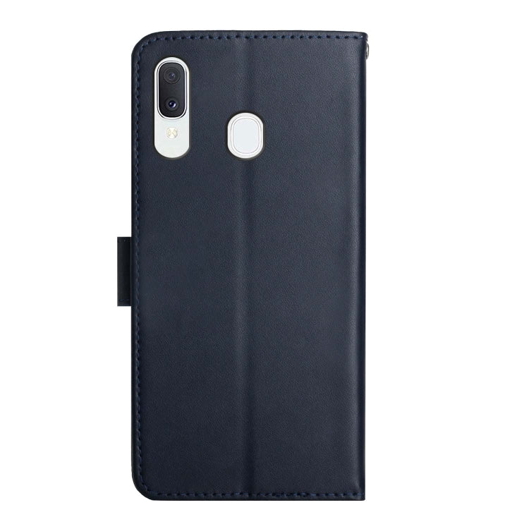 For Samsung Galaxy A40 Genuine Leather Fingerprint-proof Horizontal Flip Phone Case(Blue) - Galaxy Phone Cases by buy2fix | Online Shopping UK | buy2fix