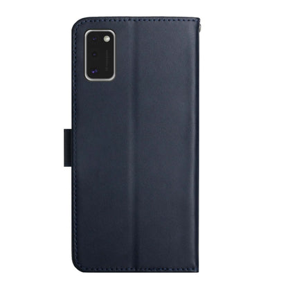 For Samsung Galaxy A41 Genuine Leather Fingerprint-proof Horizontal Flip Phone Case(Blue) - Galaxy Phone Cases by buy2fix | Online Shopping UK | buy2fix