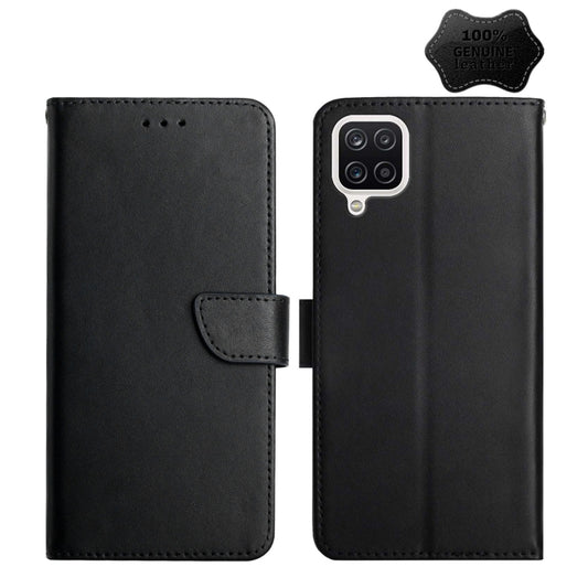 For Samsung Galaxy A42 5G Genuine Leather Fingerprint-proof Horizontal Flip Phone Case(Black) - Galaxy Phone Cases by buy2fix | Online Shopping UK | buy2fix